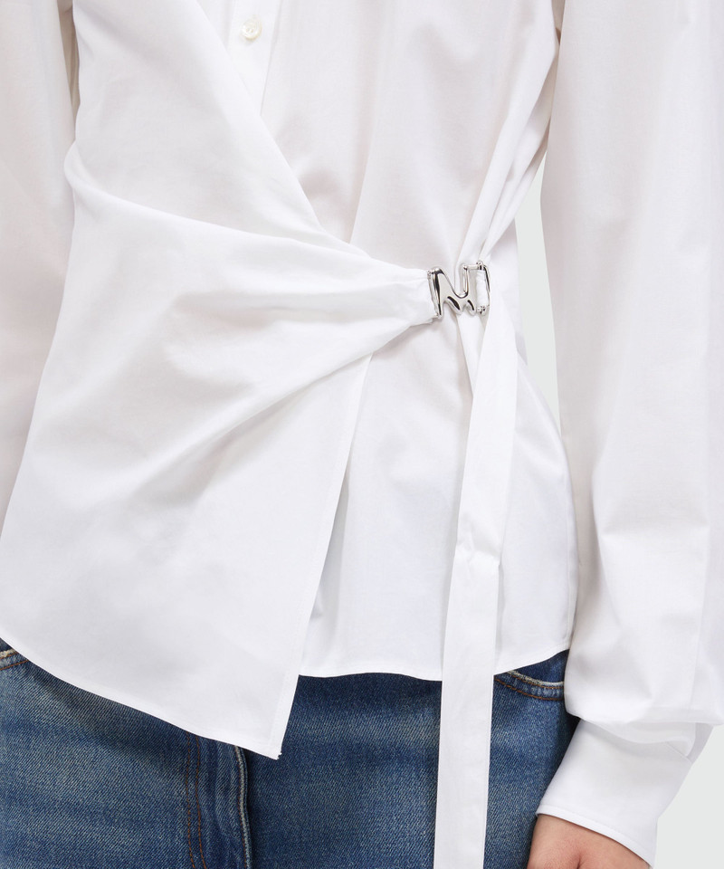 White poplin shirt with Mwave detail 5