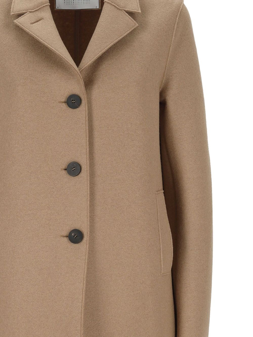 button-fastening wool coat - 3