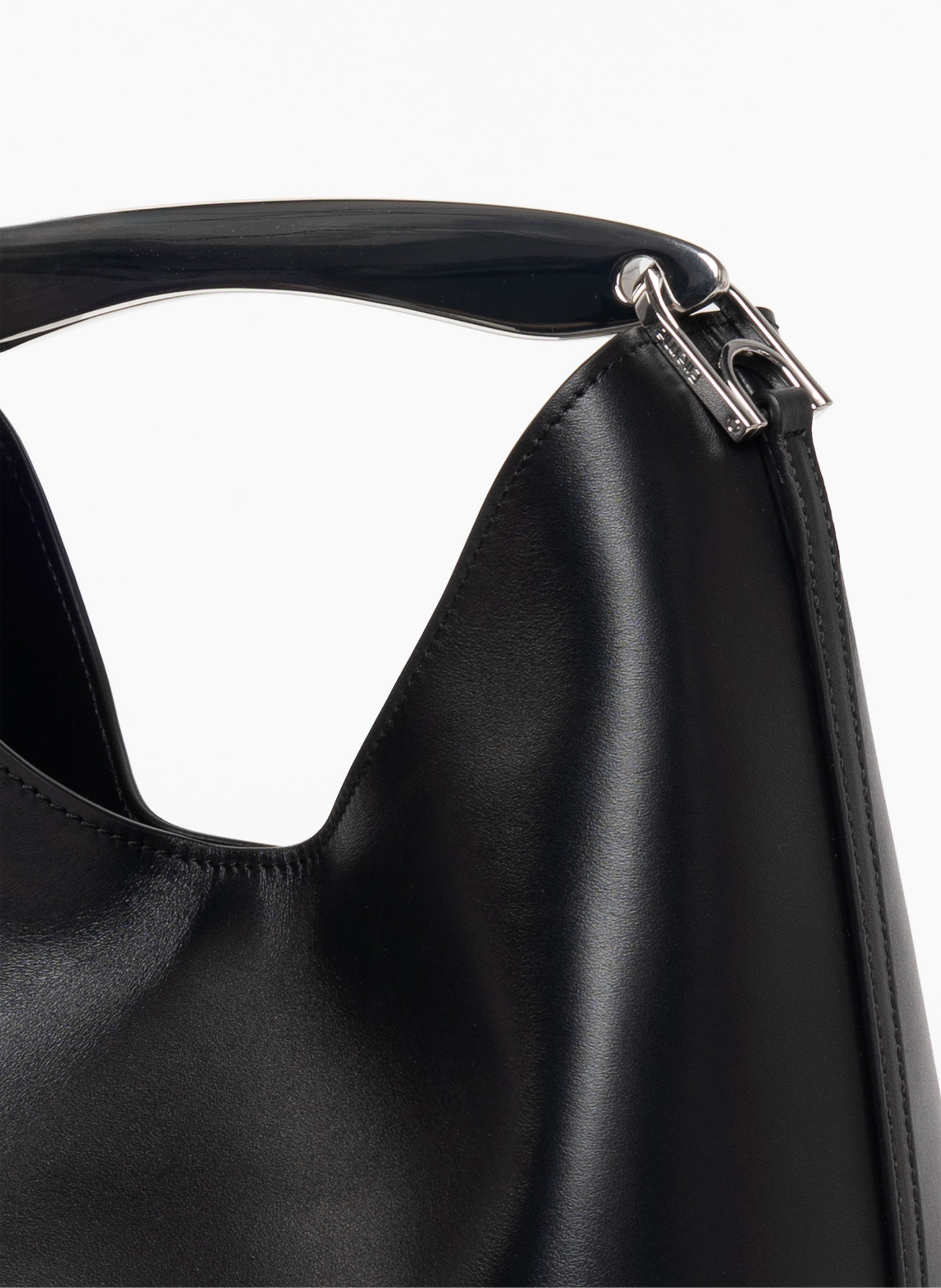 Boomerang Leather Black/Silver Hardware - 5