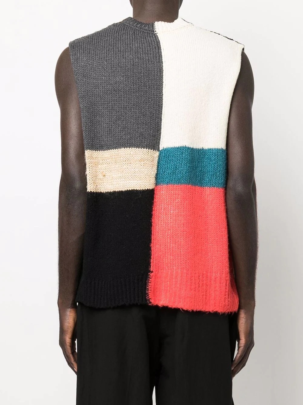 colour-block knitted vest - 4