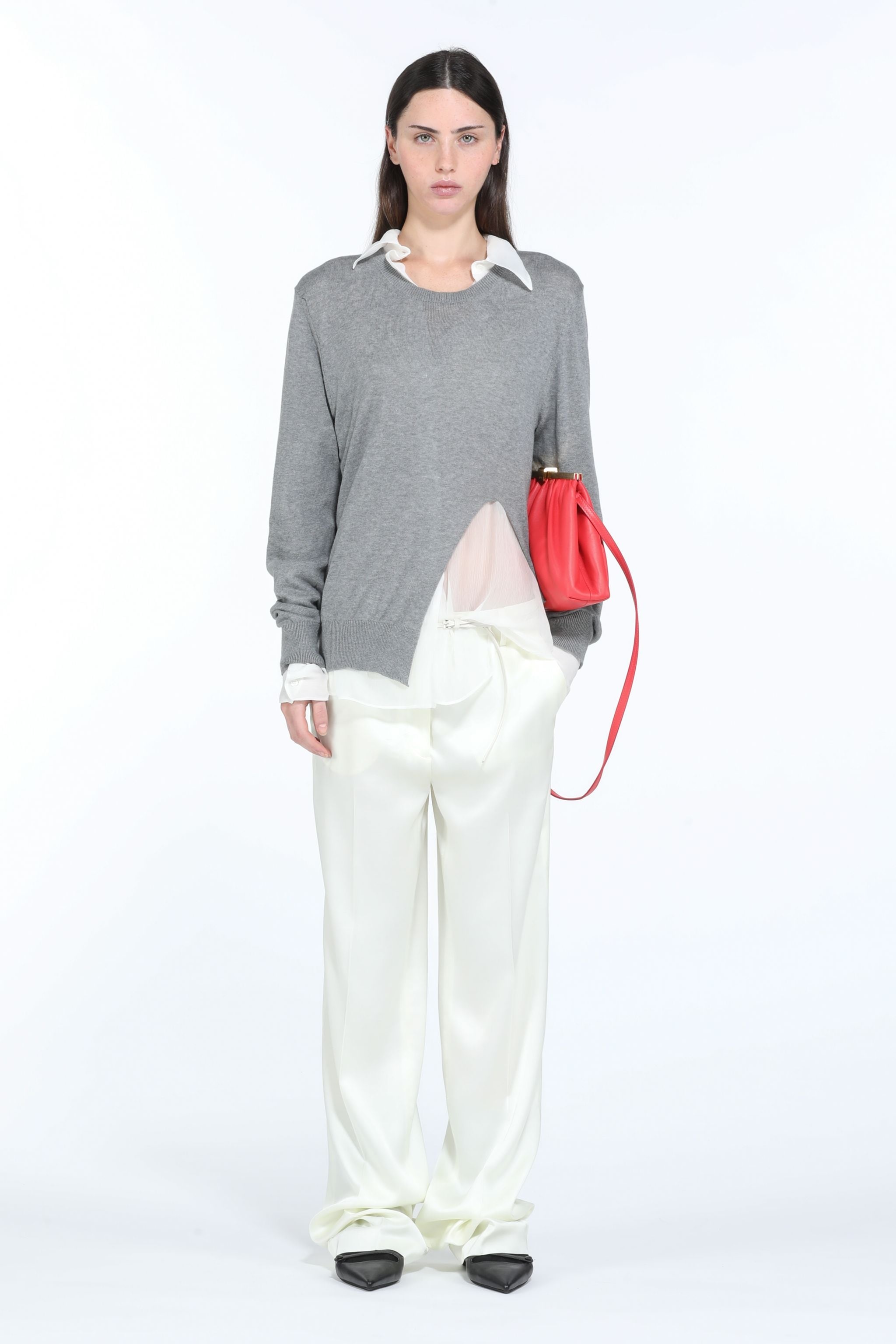 ASYMMETRIC COTTON SWEATER - 4