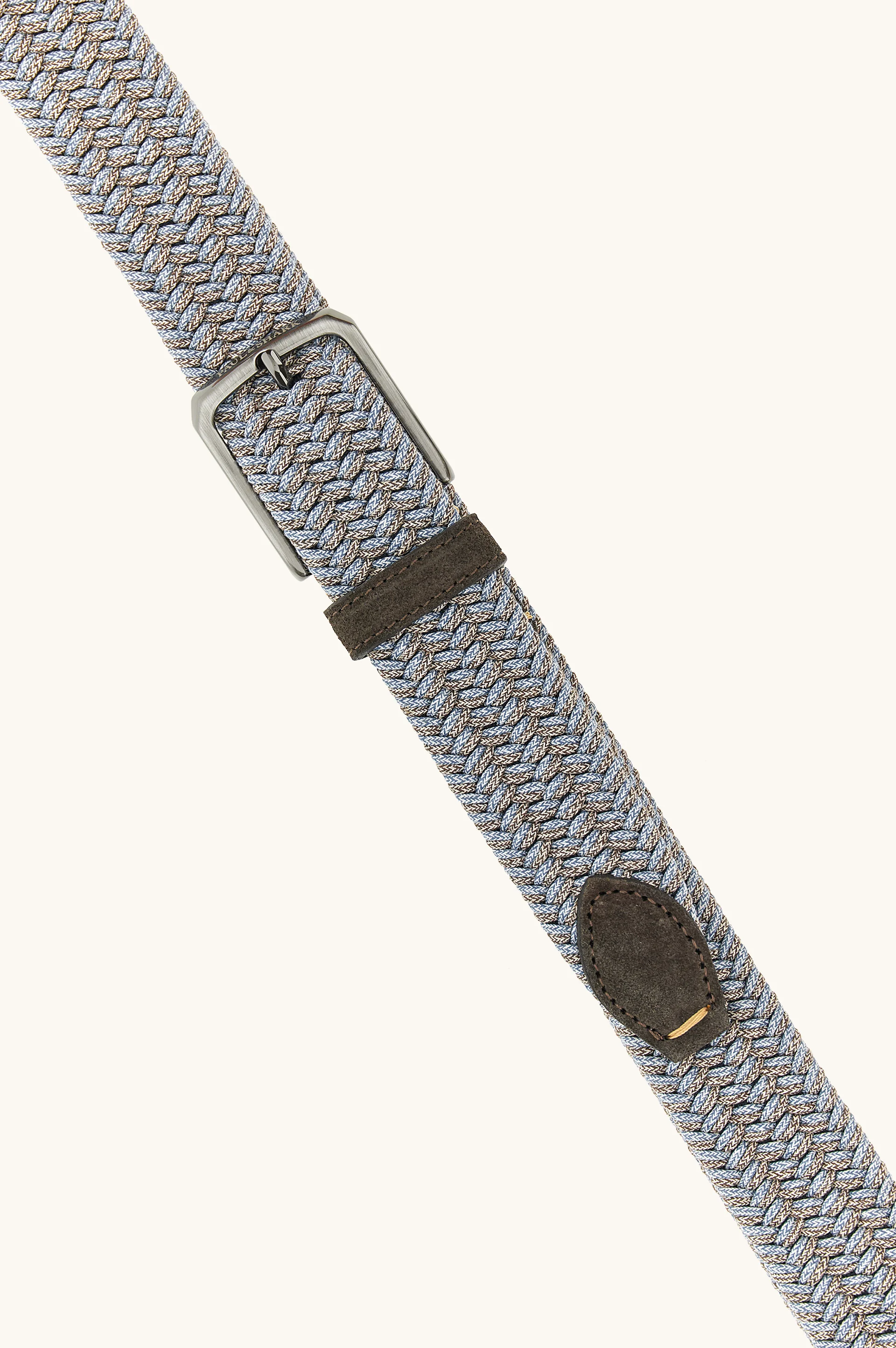 ELASTIC BRAIDED BELT WITH SUEDE FINISHES - 1