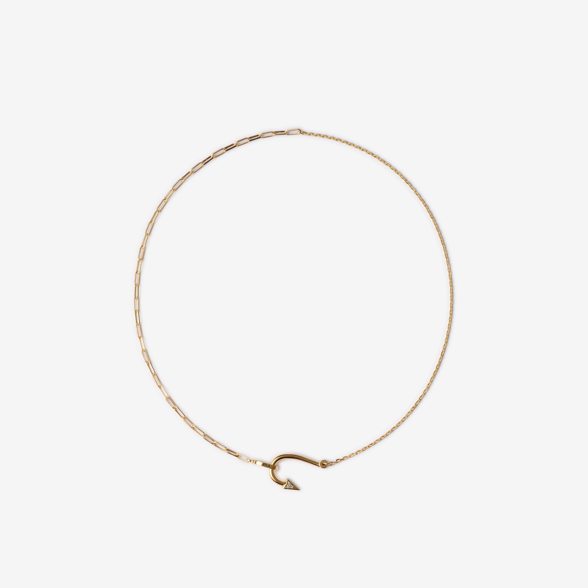 Gold-plated Hook Pavé Necklace - 1
