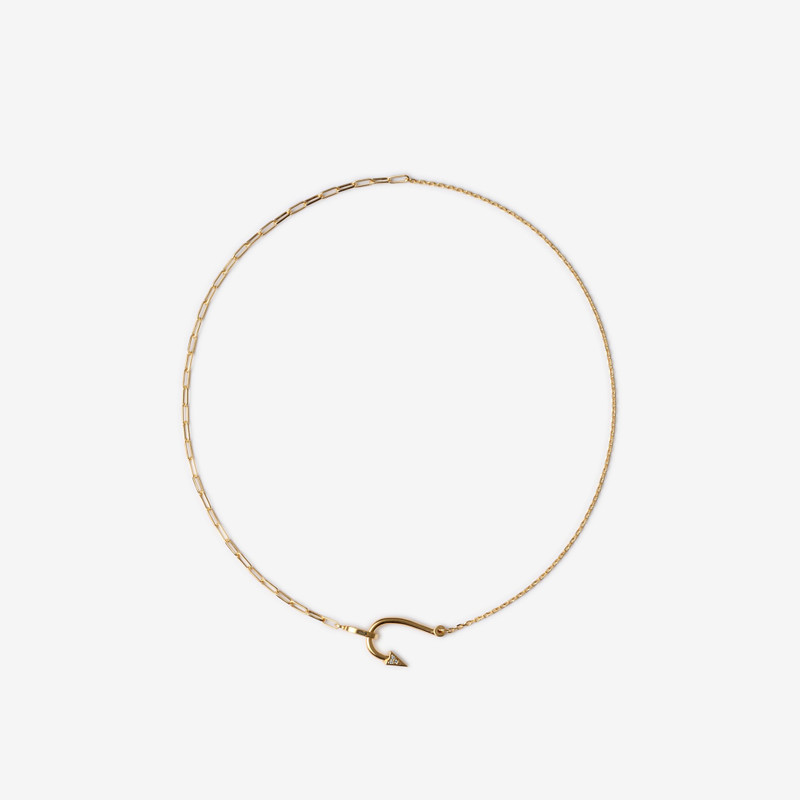 Gold-plated Hook Pavé Necklace 1