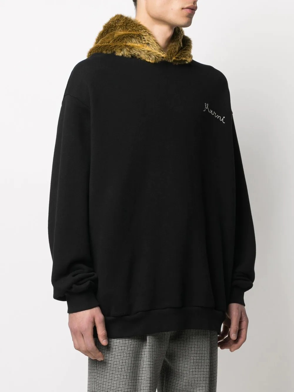 logo-embroidered oversized hoodie - 3