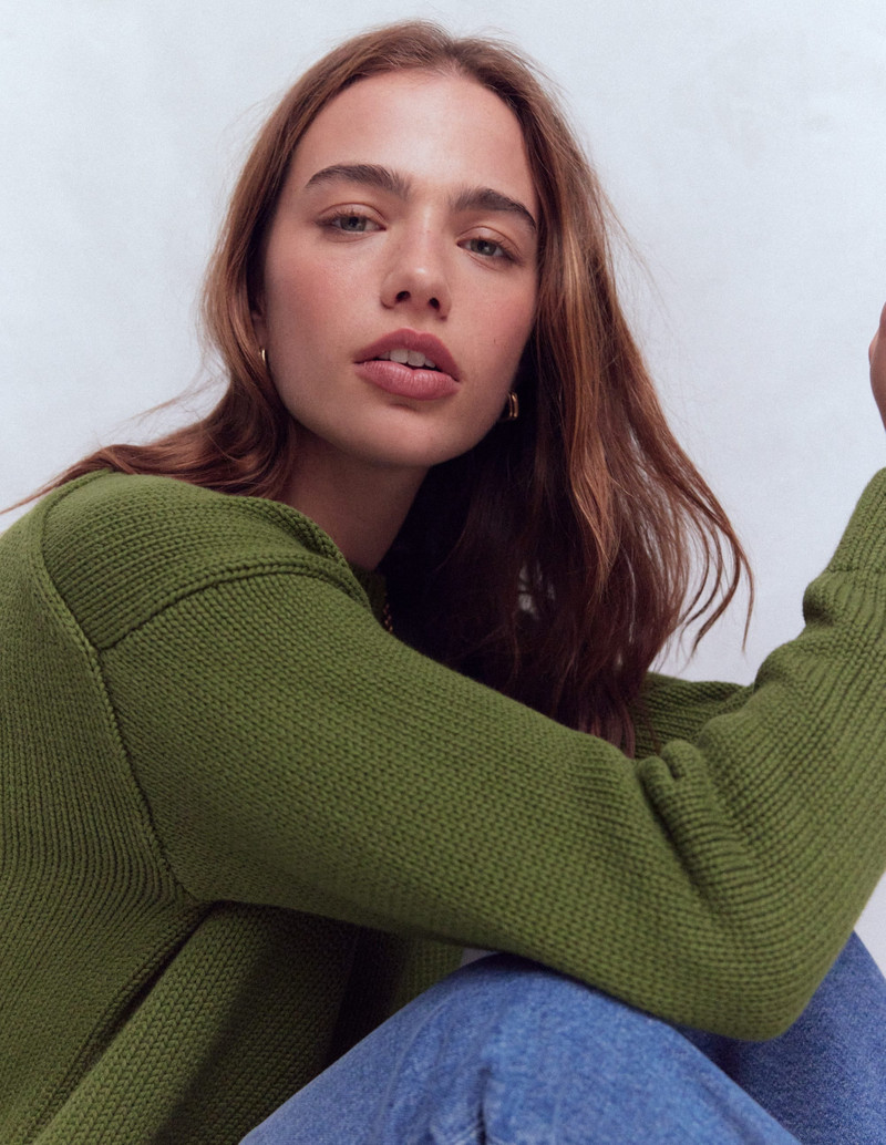 Lucy Oversized Cotton Jumper-Promenade Green 3
