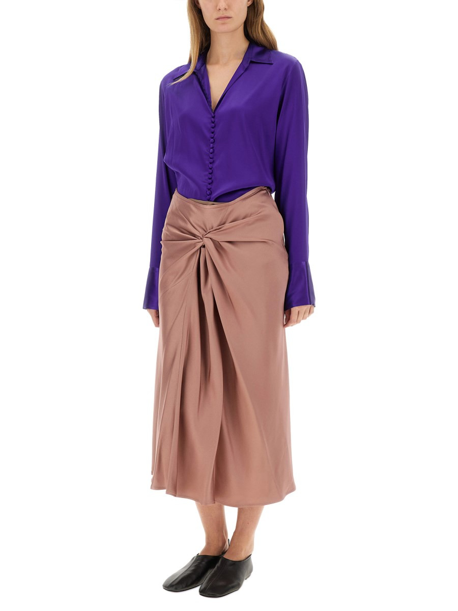 DRAPED MIDI SKIRT - 2