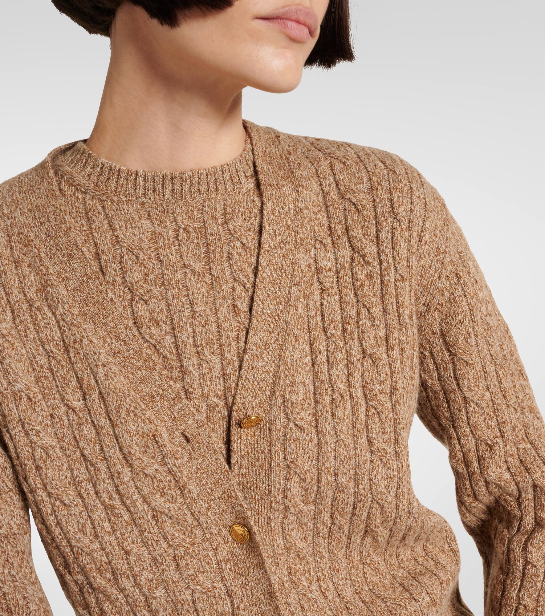 Cable-knit cashmere cardigan - 5