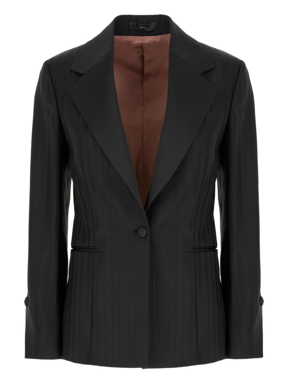 single-button wool blazer - 1
