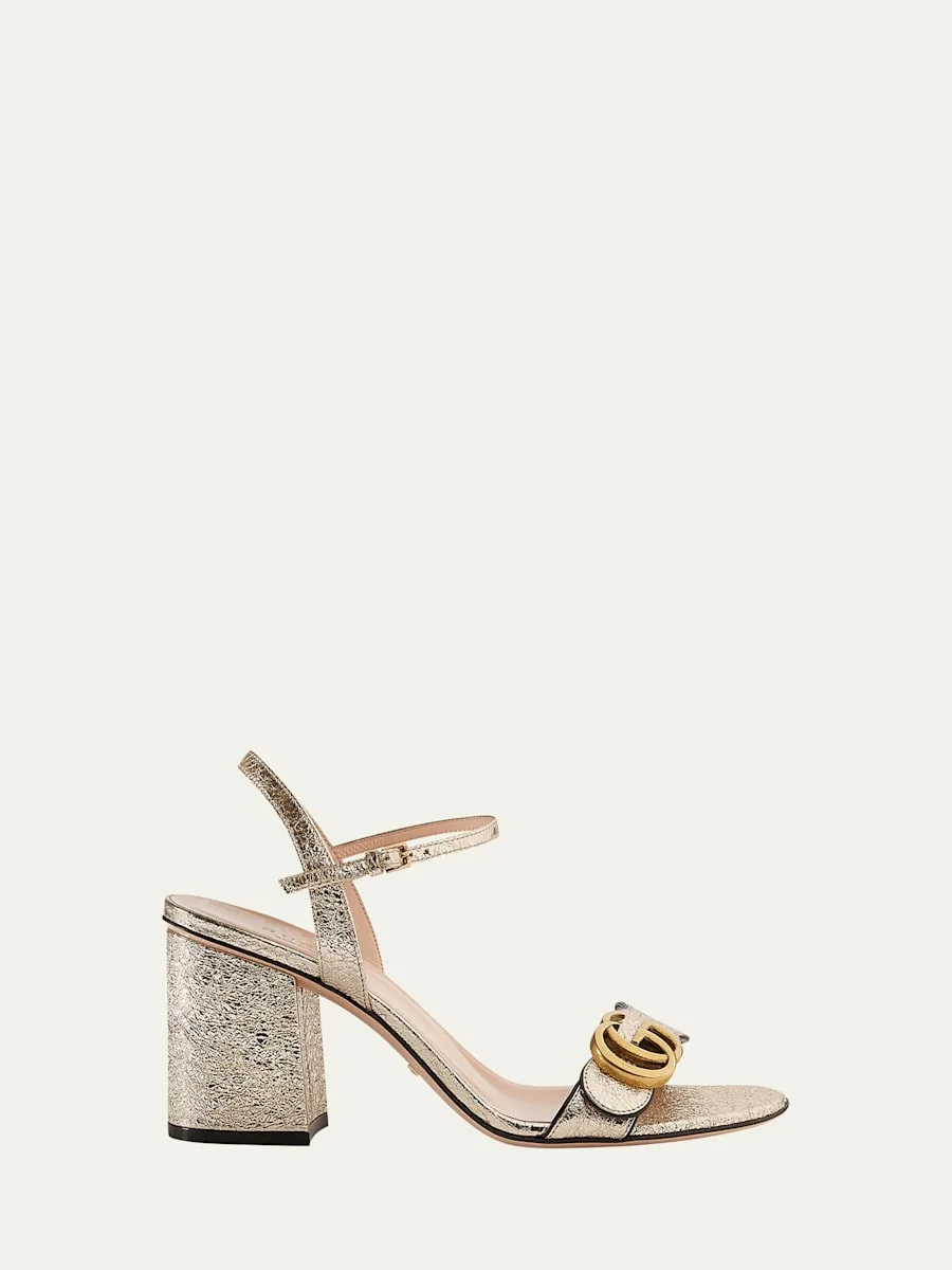 75mm Marmont Metallic High-Heel Sandals - 1