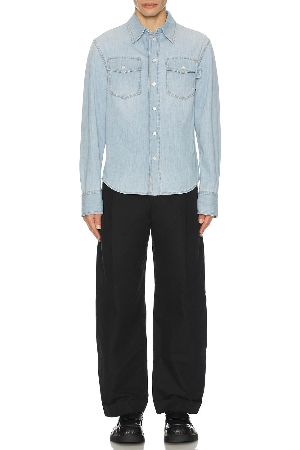 Bleached Light Denim Shirt - 4