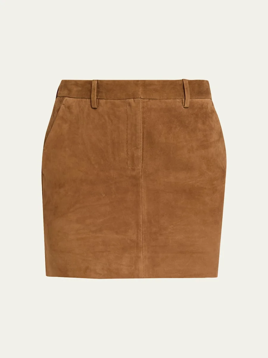 Mini Suede Trouser Skirt - 1