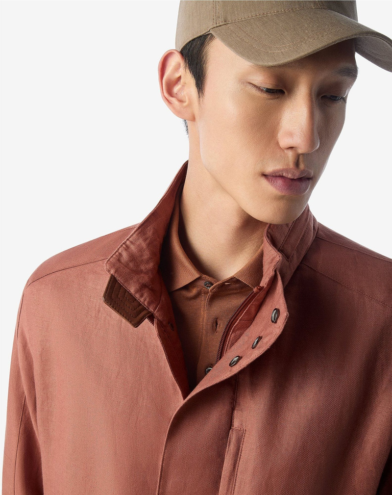 Rusty brown pure linen field jacket 4