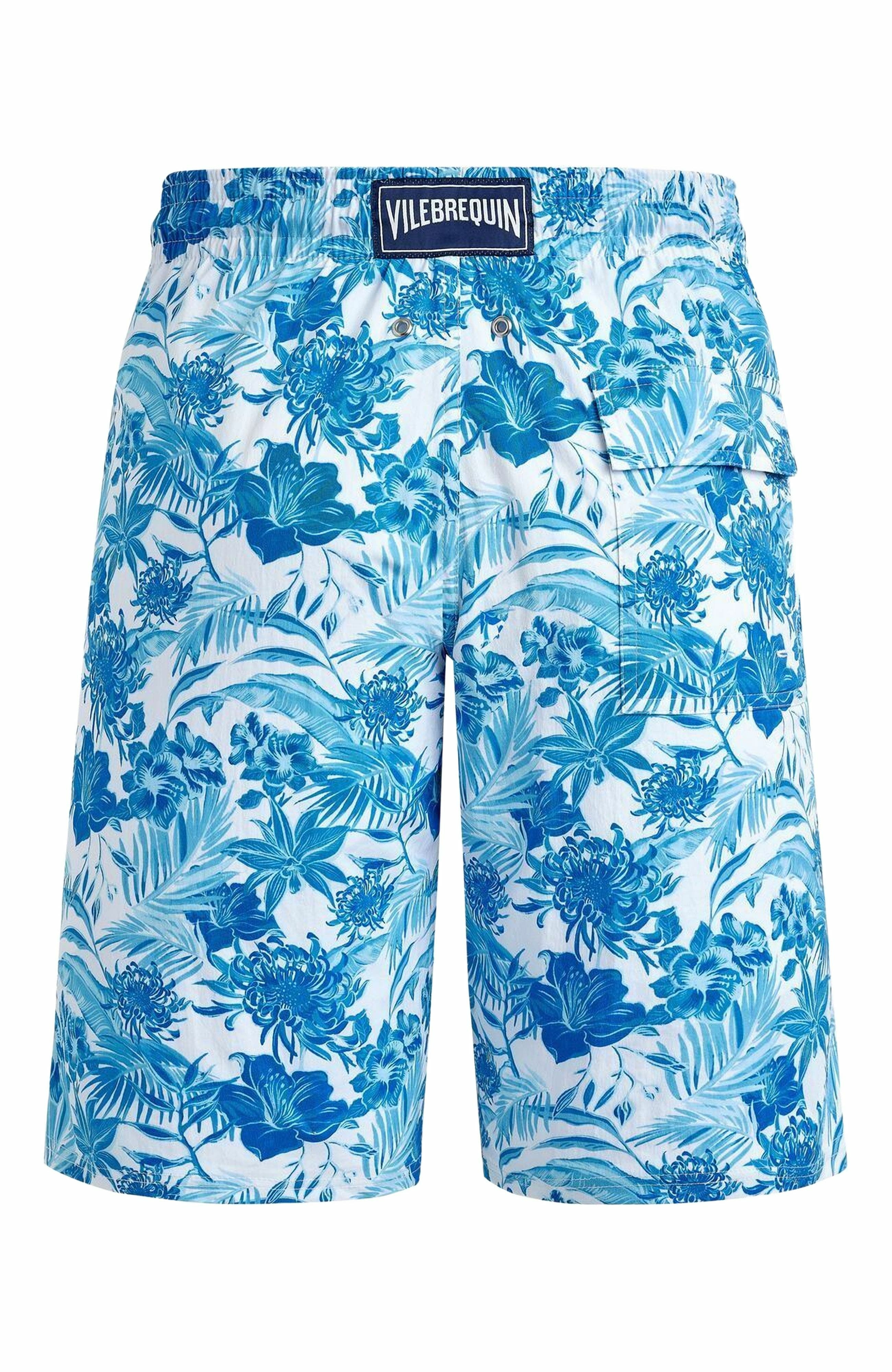 Vilebrequin Men's Tahiti Flowers Long Stretch Board Shorts in Blanc at Nordstrom - 2