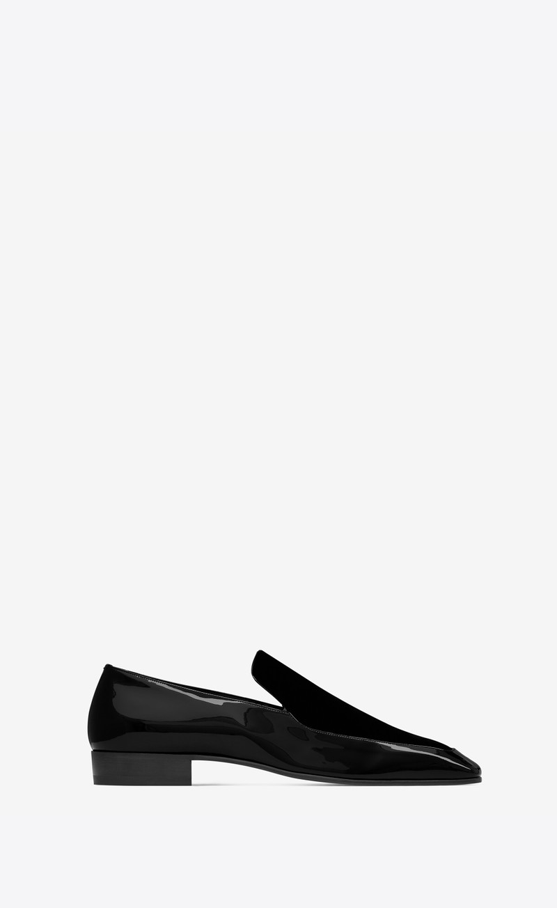 gabriel loafers in patent leather and velvet 1