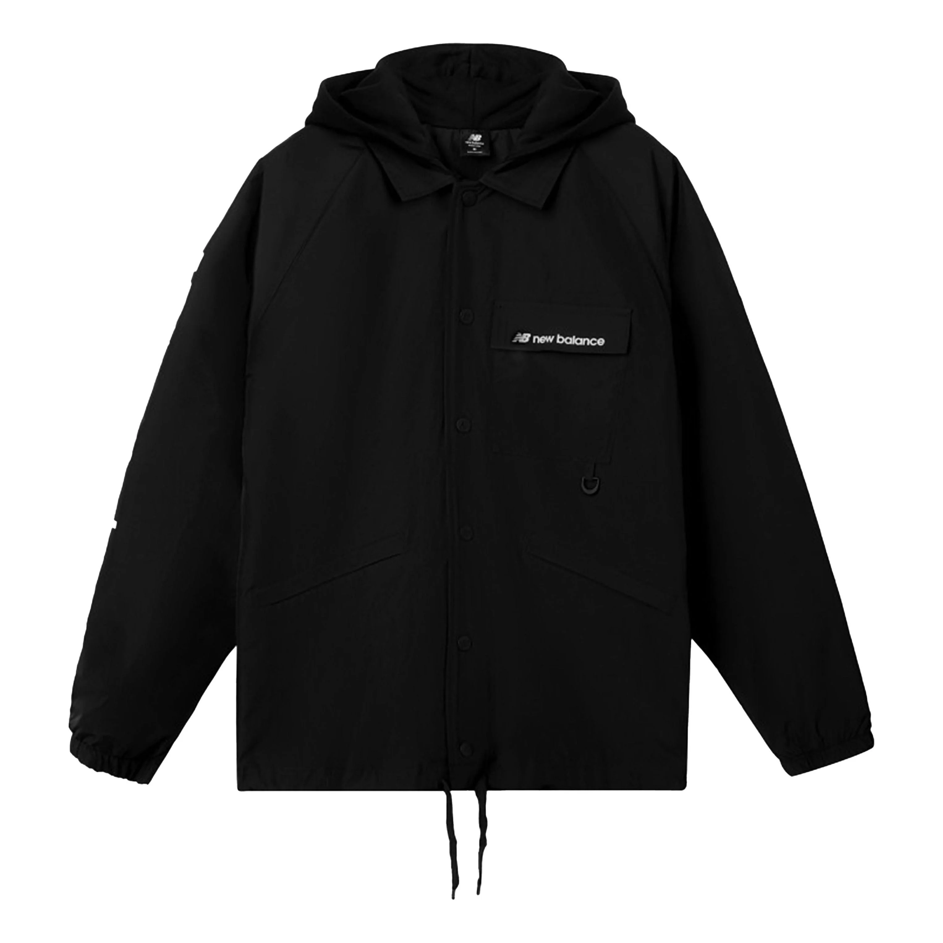 New Balance logo Hooded Windbreaker Men's Black AMJ03305-BK - 1