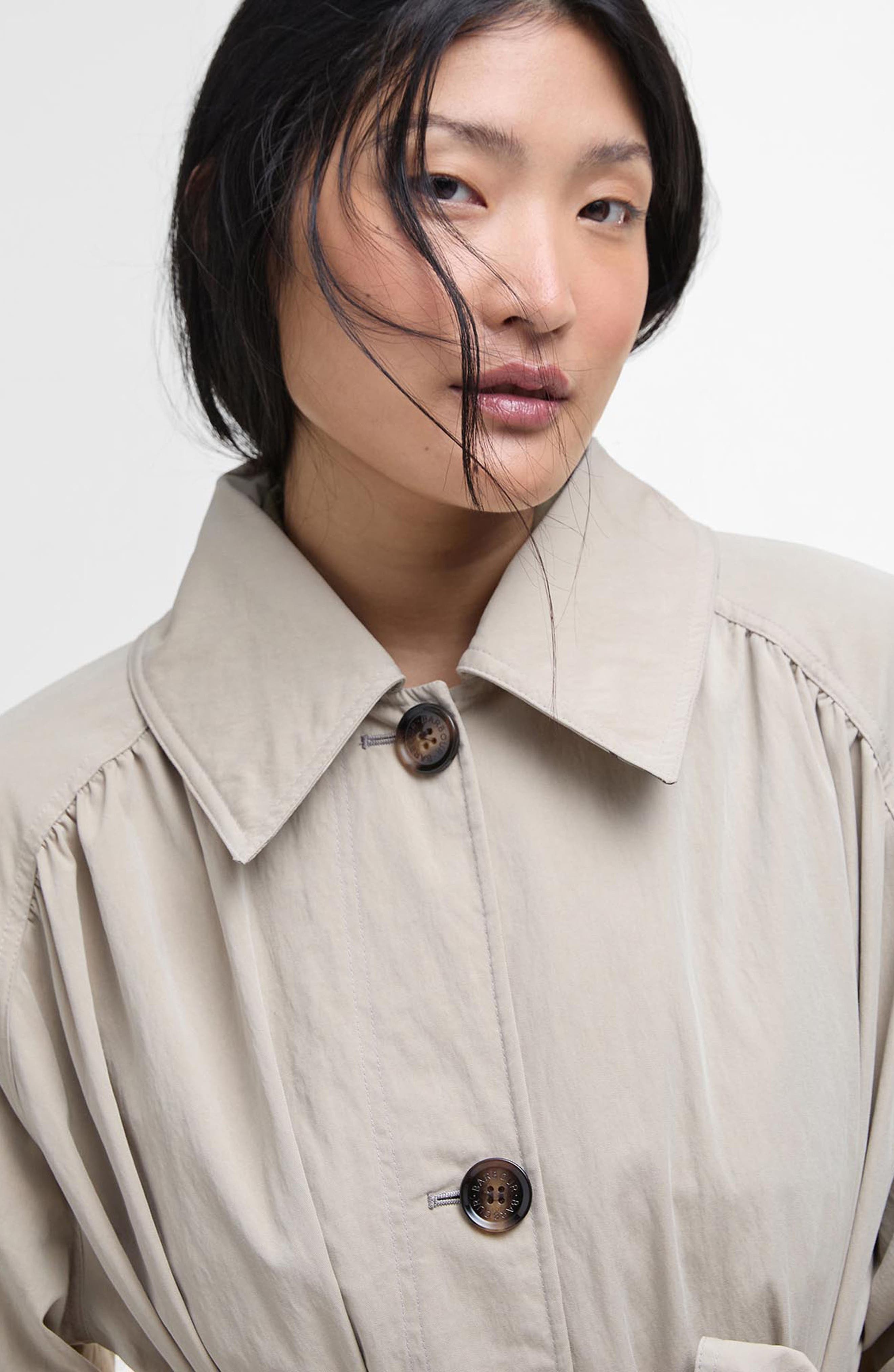 Barbour Garbo Showerproof Trench Coat in Light Sand Rosemary at Nordstrom - 5