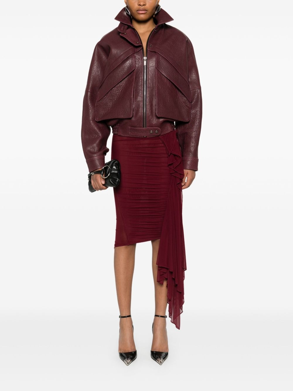 ruched midi skirt - 2