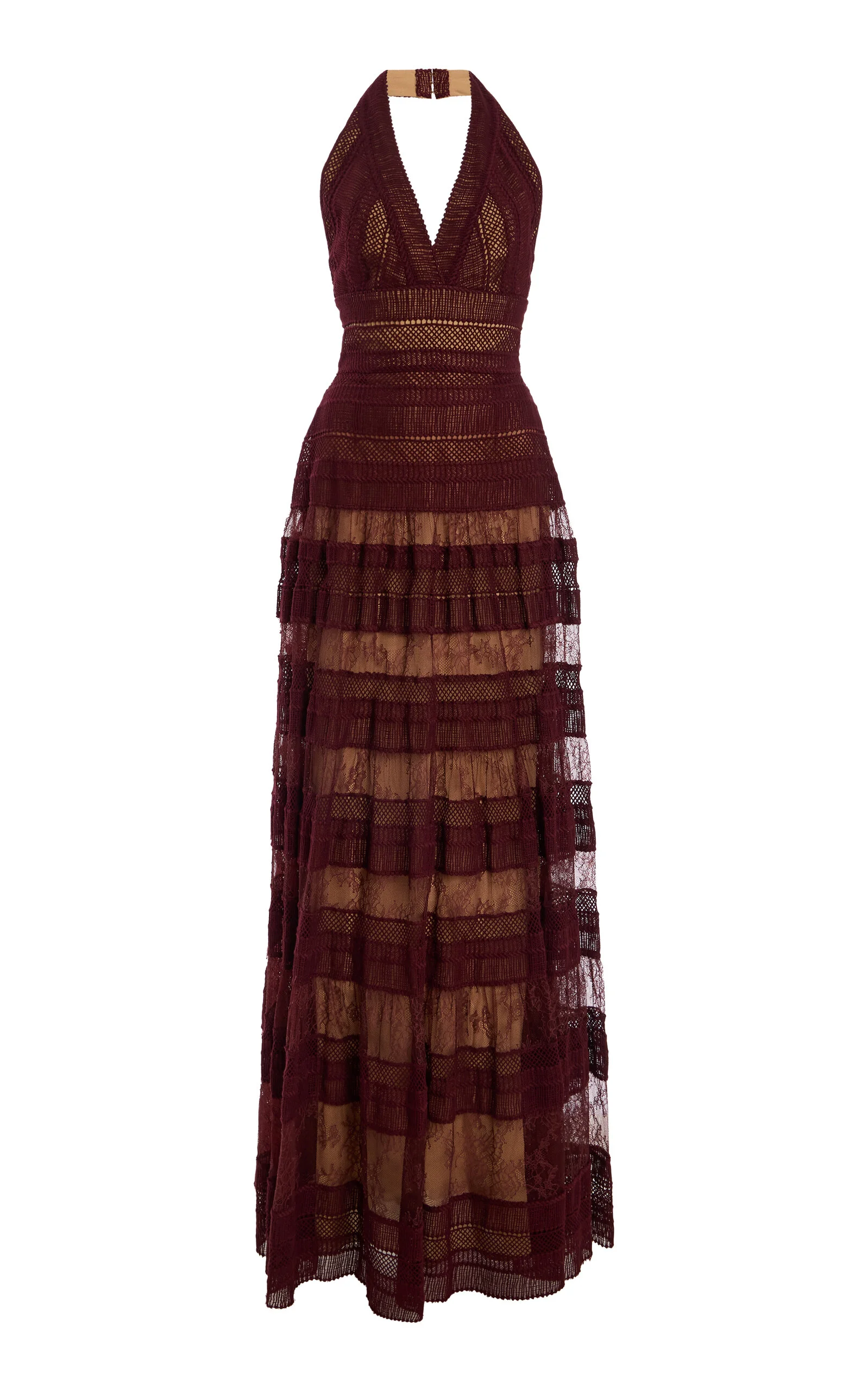 Lace & Macrame Gown burgundy - 1