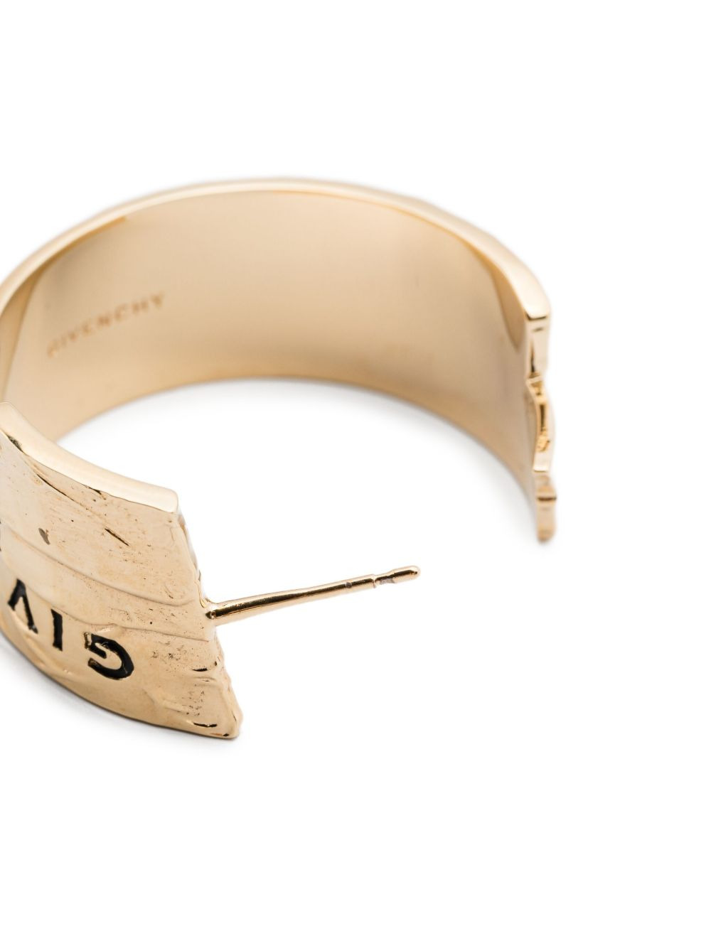 logo-engraved hoop earrings - 3