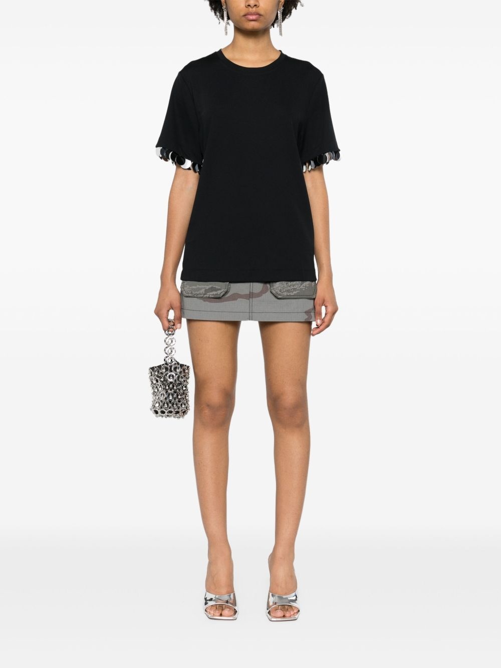 sequin-detail T-shirt - 2