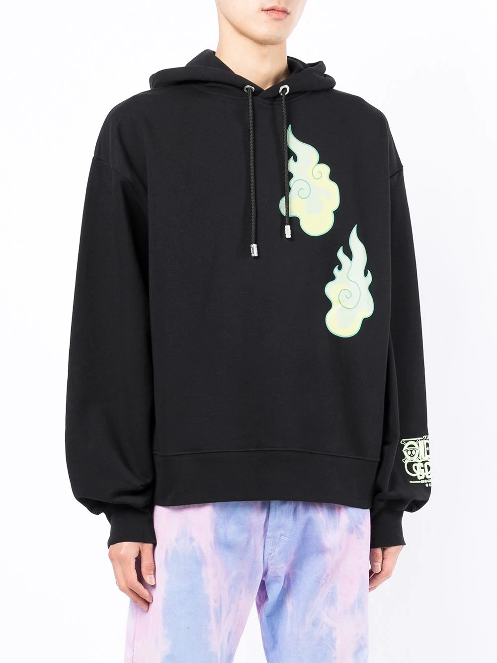 logo-print sleeve hoodie - 3