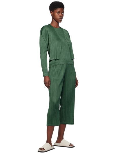 Pleats Please Issey Miyake Green Monthly Colors December Cardigan outlook