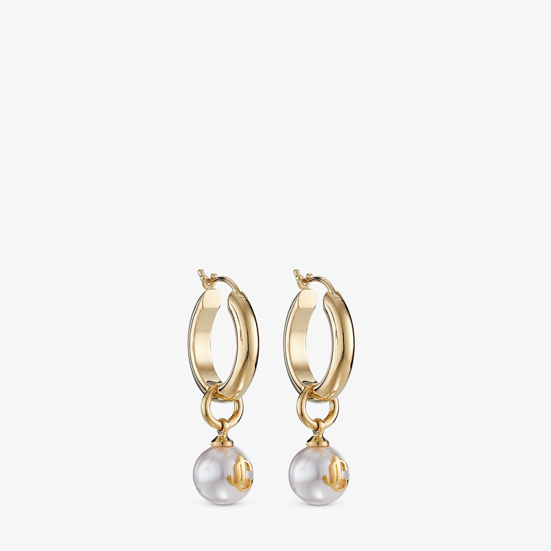 Pearl Hoops
Gold-Finish Metal and Pearl Hoop Earrings - 4