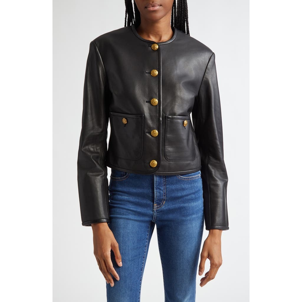 Veronica Beard Andrea Leather Jacket in Black at Nordstrom - 1