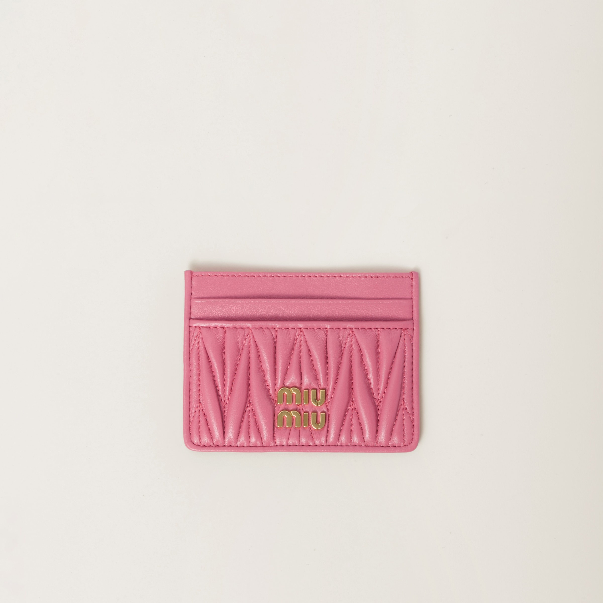 Matelassé nappa leather card holder - 1