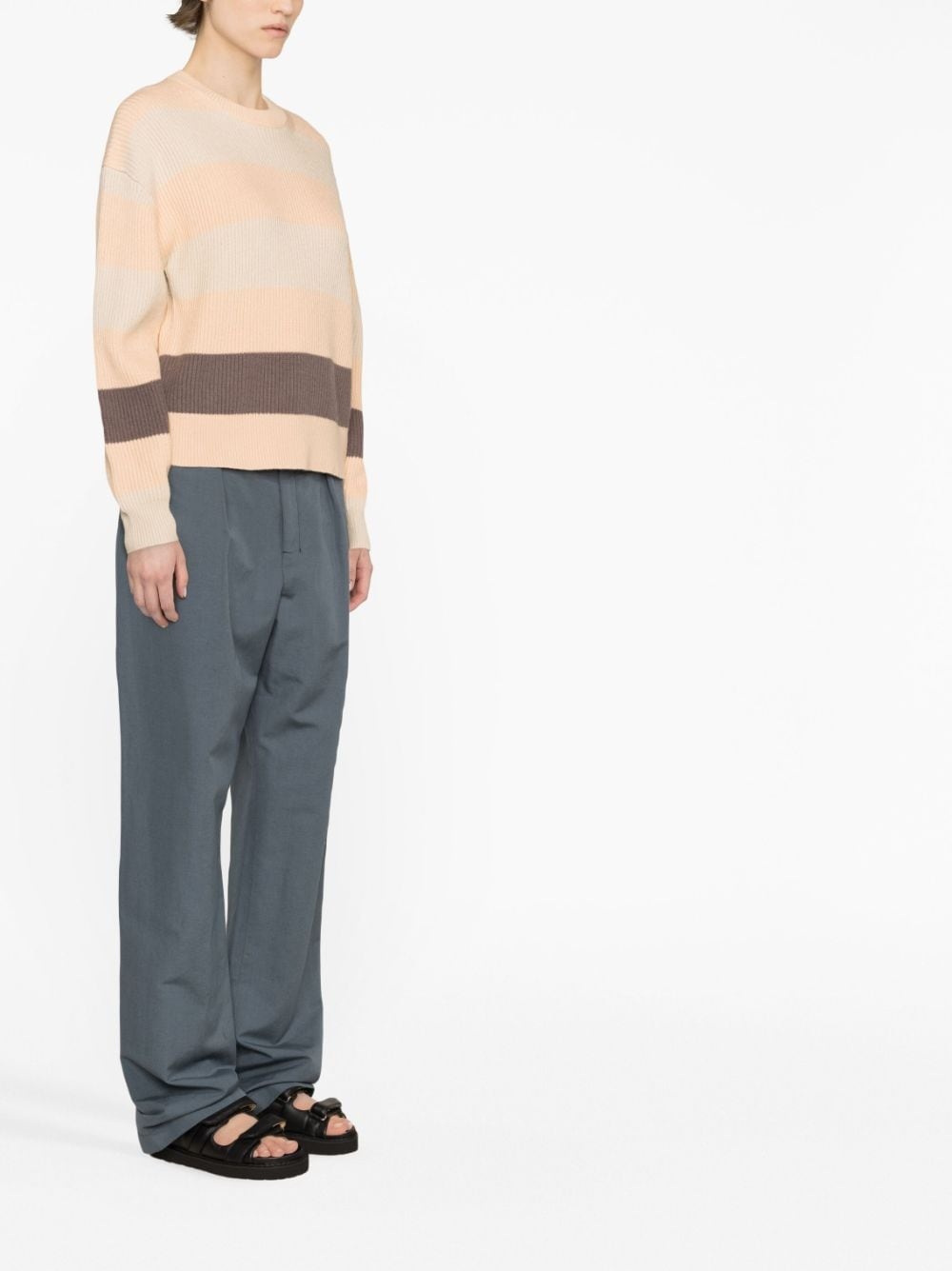 striped ribbed-knit jumper - 3