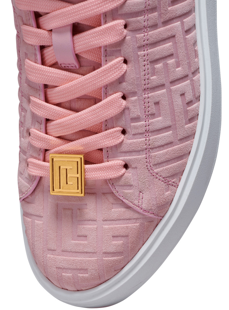 Suede B-Court sneakers with embossed Balmain monogram 5