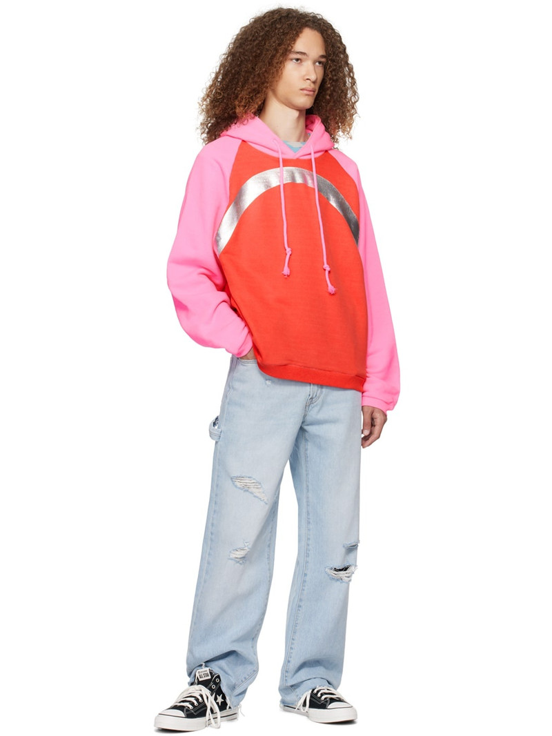ERL Pink & Red Rainbow Hoodie outlook