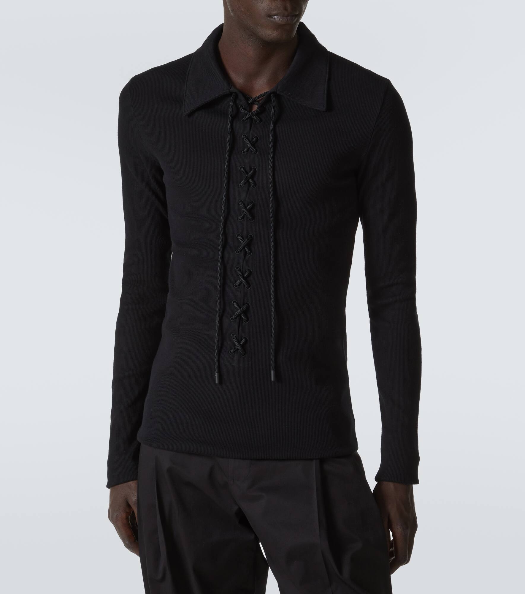 Jersey knitted polo cotton sweater - 3