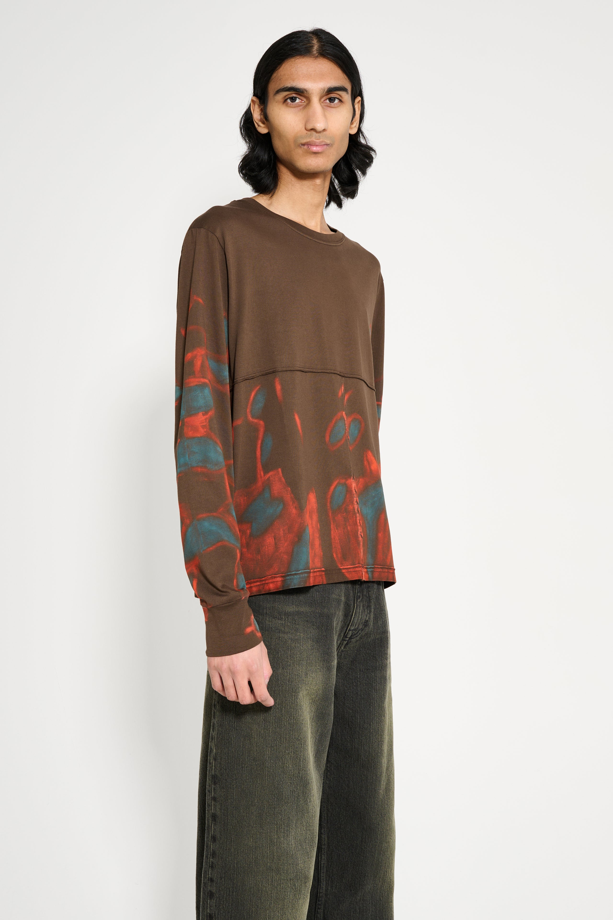 ECKHAUS LATTA LAPPED LONG SLEEVE TEE OIL - 3