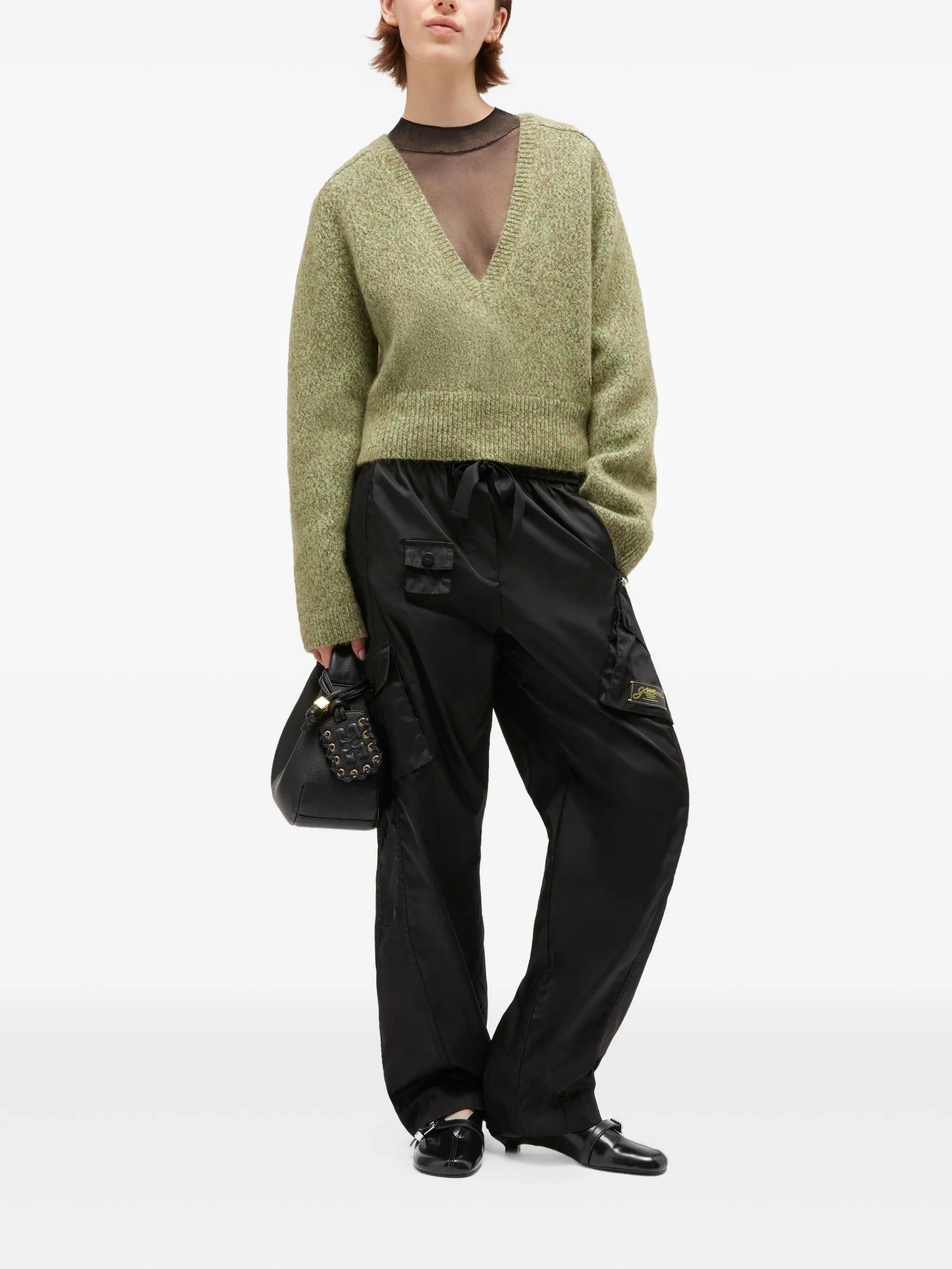Ganni Brushed V-neck Sweater - 4