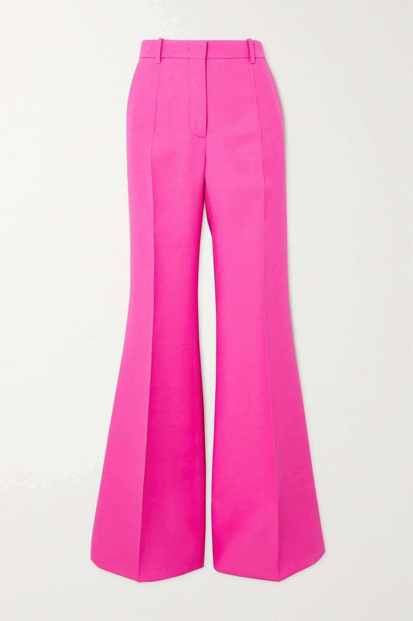 Wool and silk-blend crepe wide-leg pants - 1