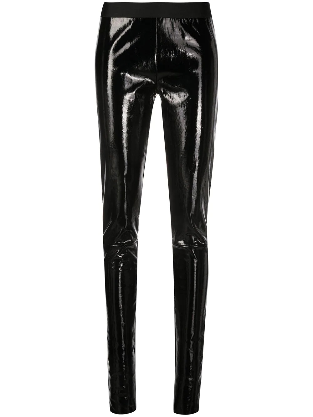 shiny-effect skinny trousers - 1