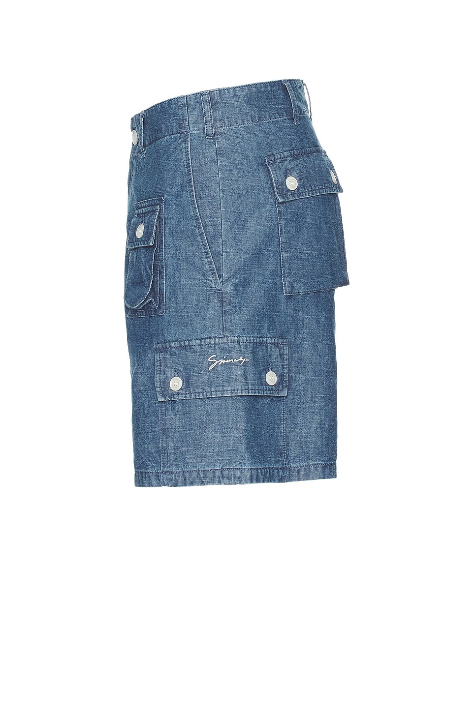 Chambray Cargo Shorts - 4