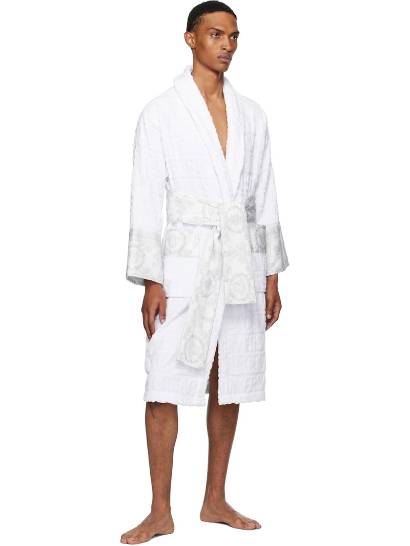 VERSACE White 'I Heart Baroque' Bathrobe outlook