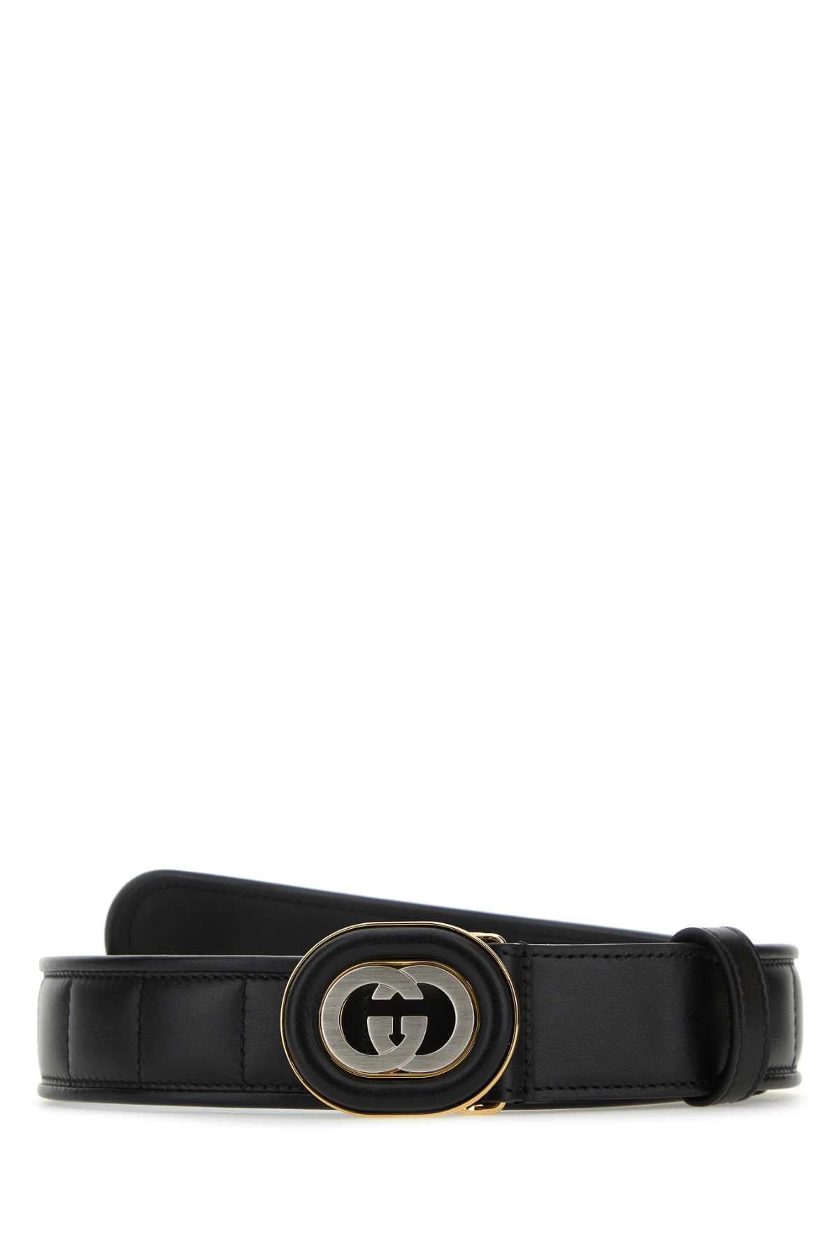 ベルト GUCCI Belts Women Leather Black Interlocking G belt in black leather | GUCCI® US
