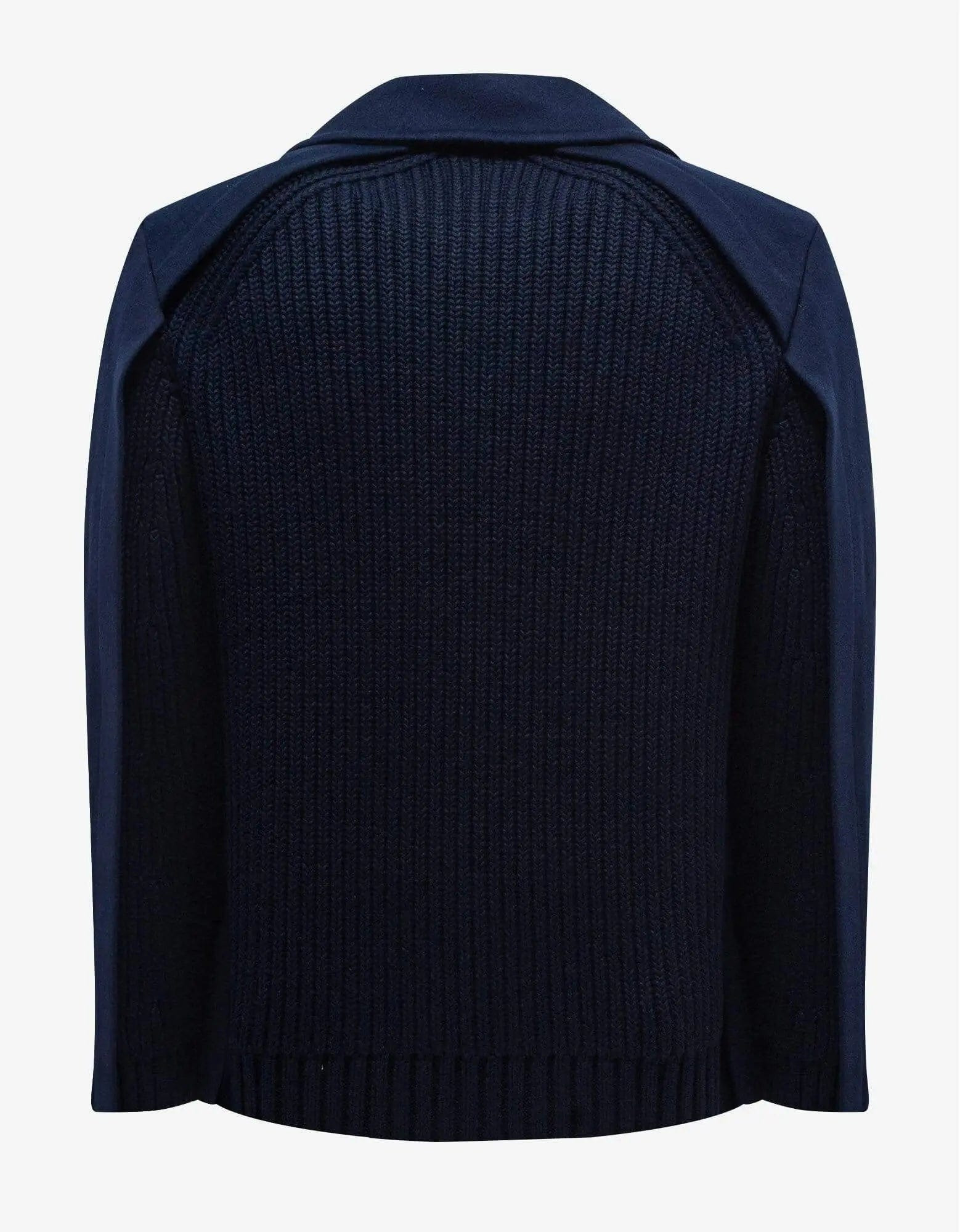 Valentino Navy Blue Double-Breasted Wool Jacket - 2