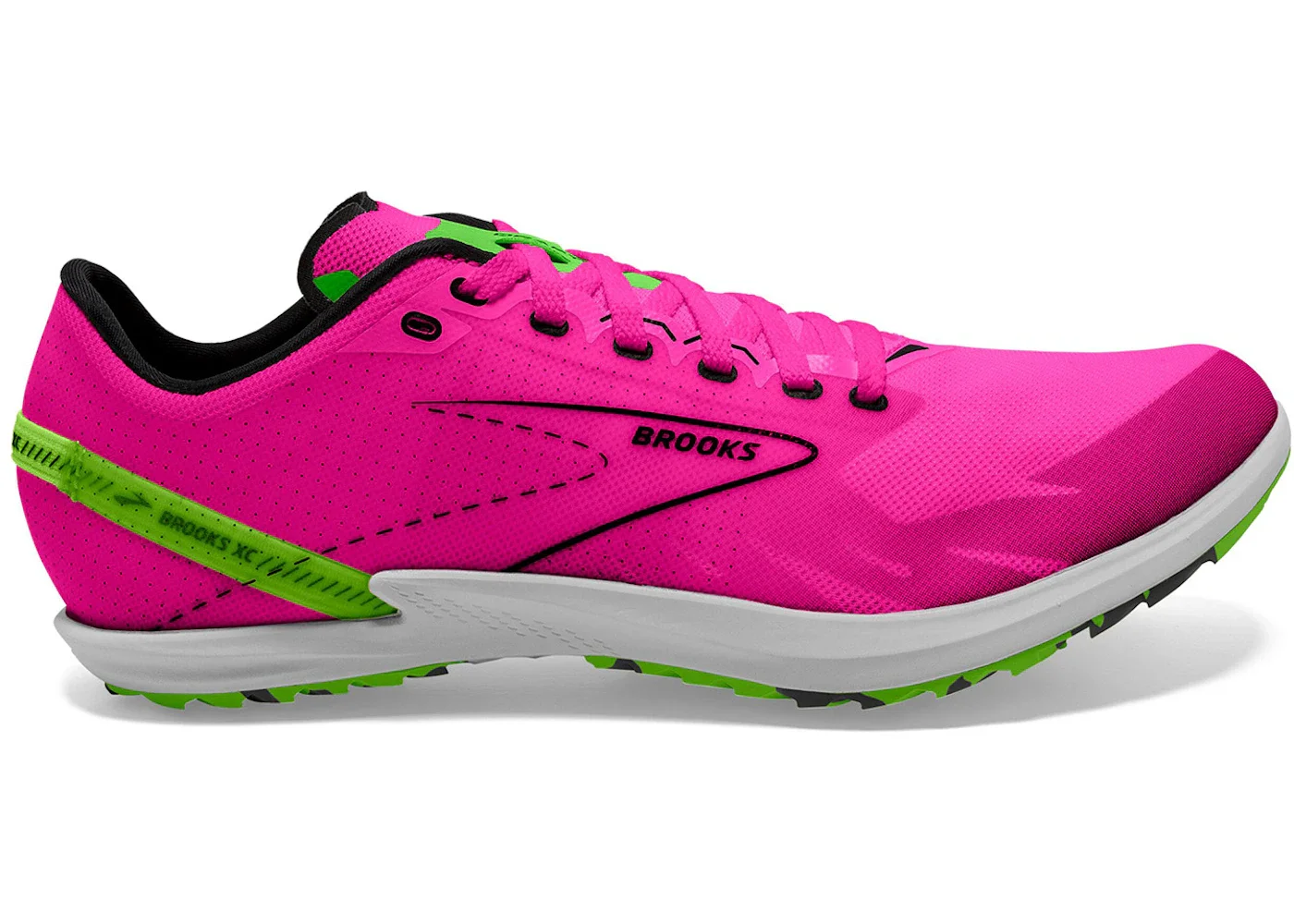 Brooks Draft XC Spikeless Pink Glo Green Black - 1