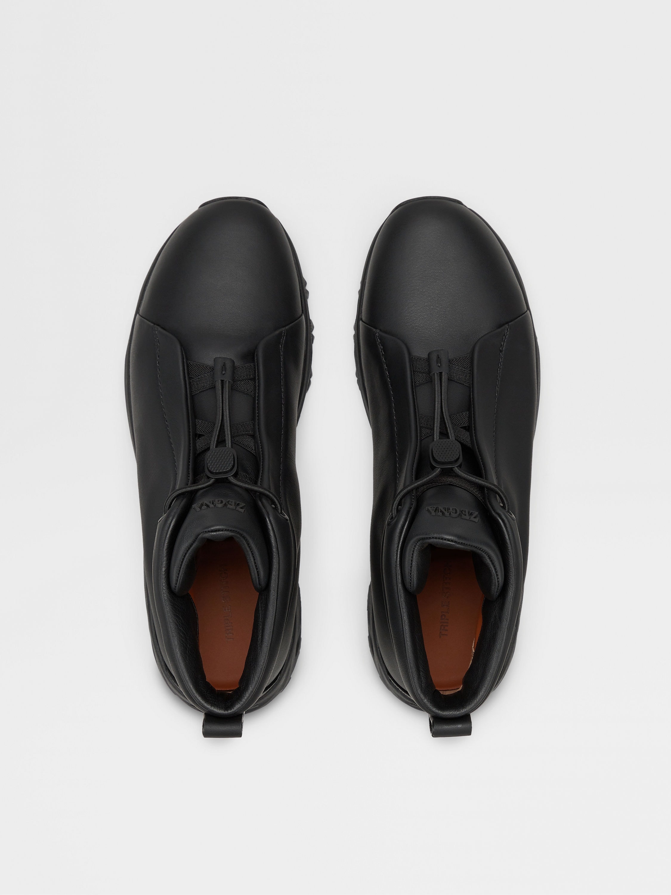 BLACK LEATHER TRIPLE STITCH™ VETTA SNEAKERS - 4