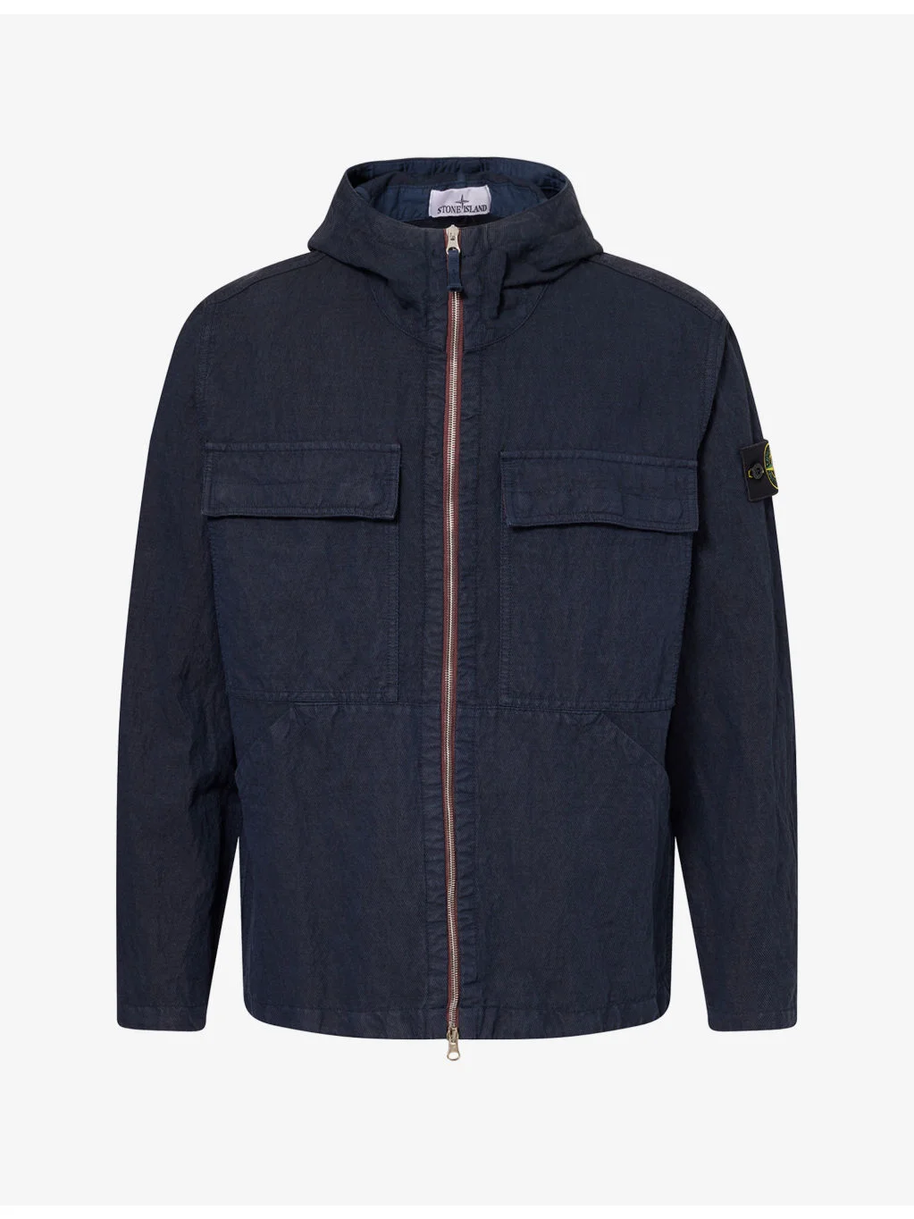 Diagonal Hooded Cotton-Wool Overshirt - 1