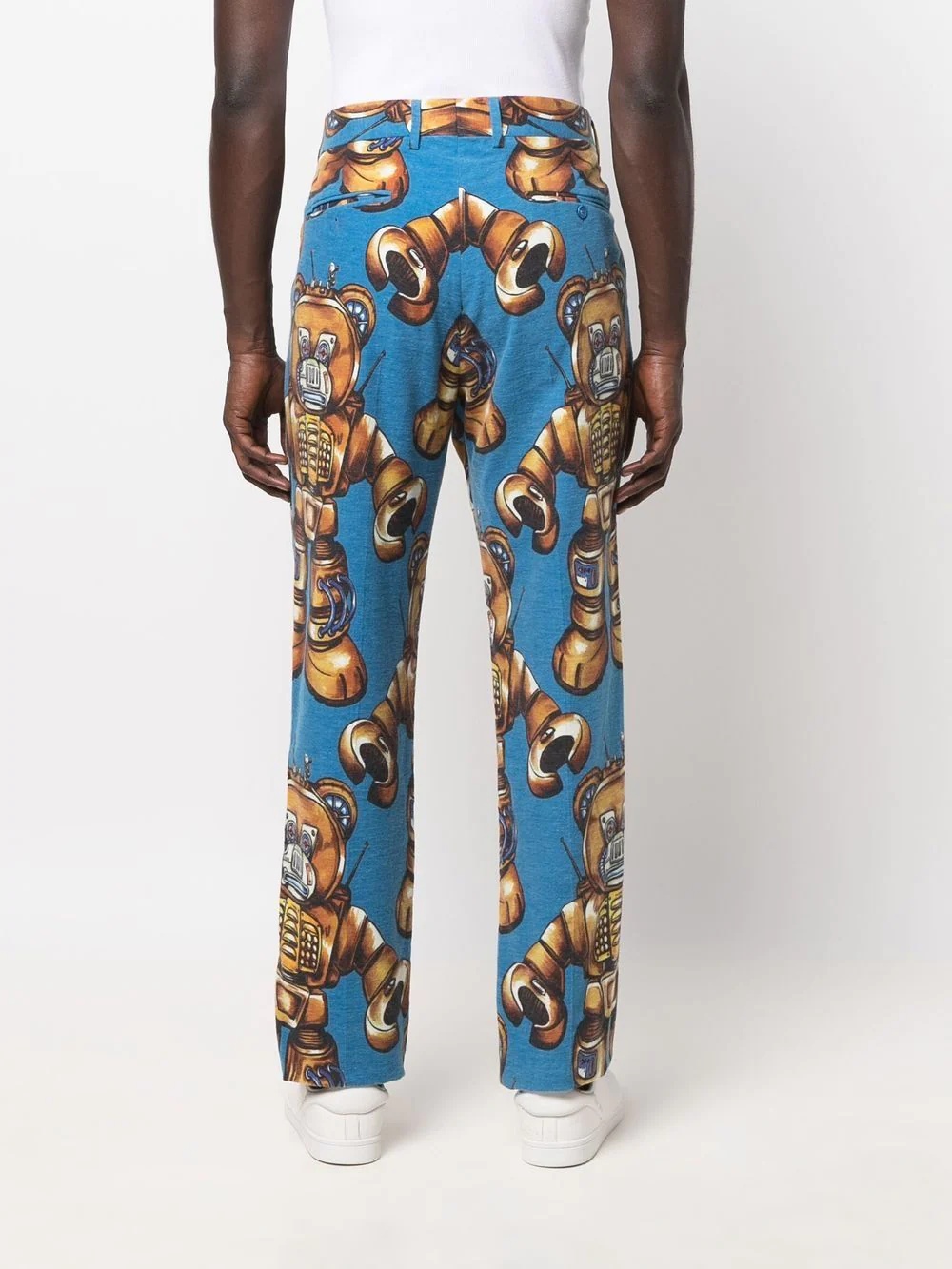 robot-print cotton trousers - 4