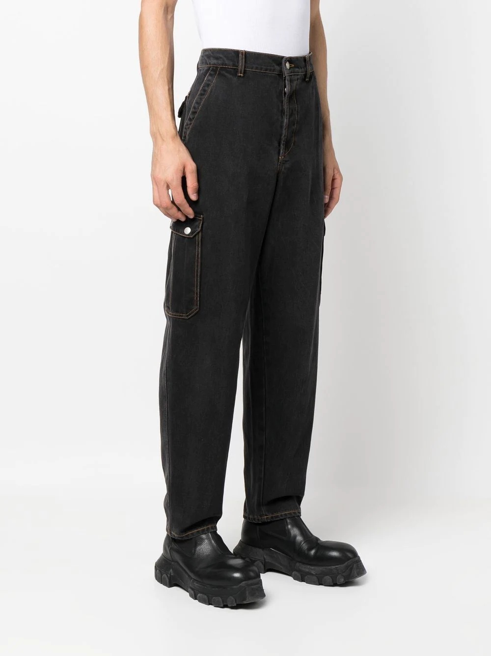 tapered cargo-pocket jeans - 3