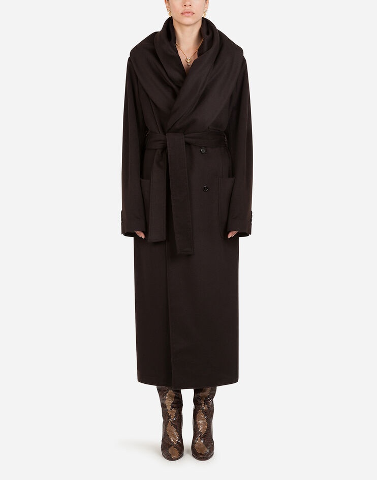 Belted cashmere robe coat - 1