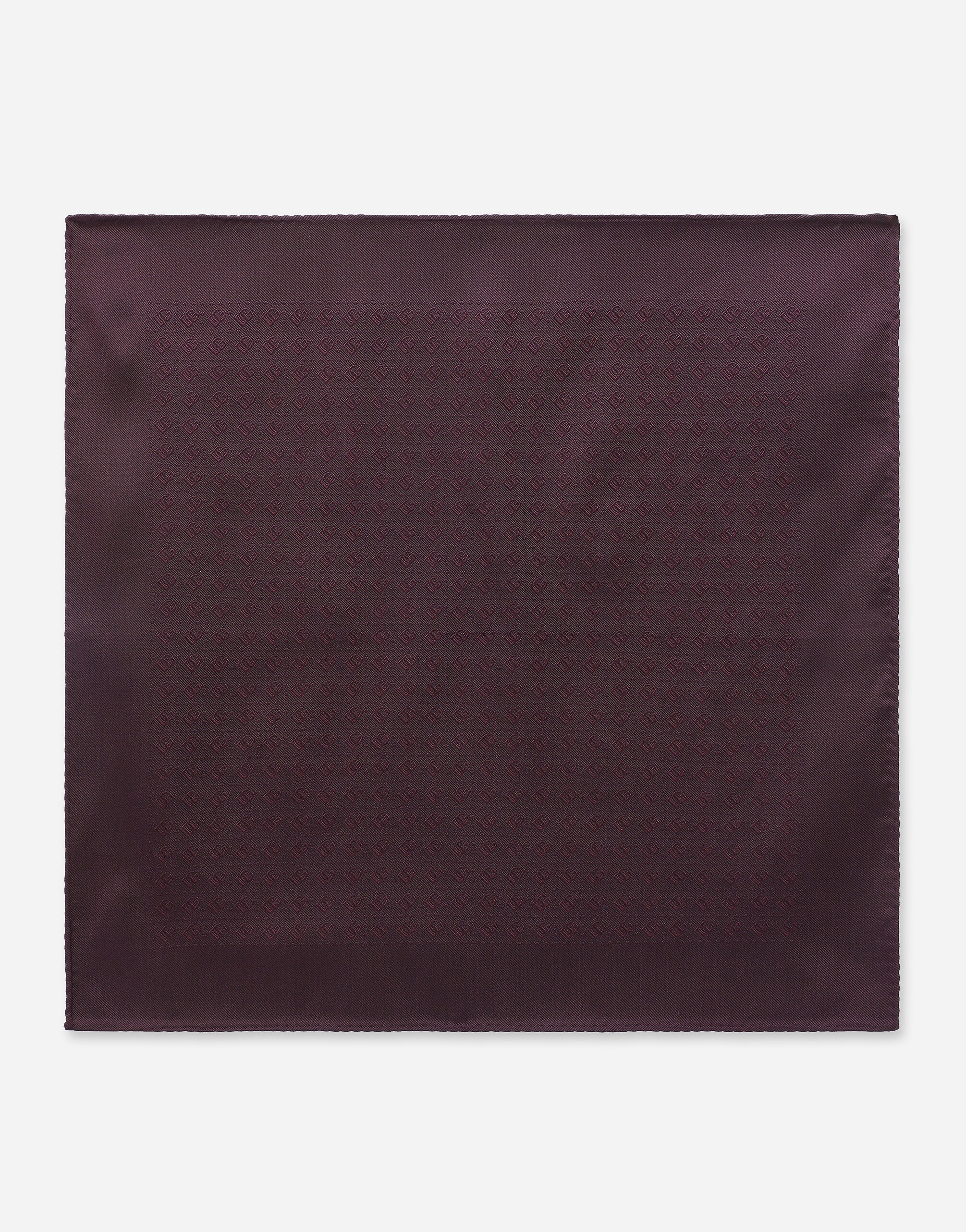 Silk jacquard pocket square with DG logo - 1