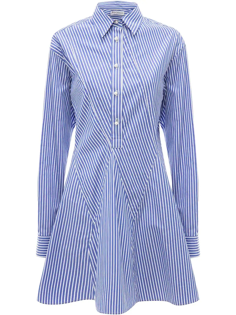 godet-hem striped shirt-dress - 1